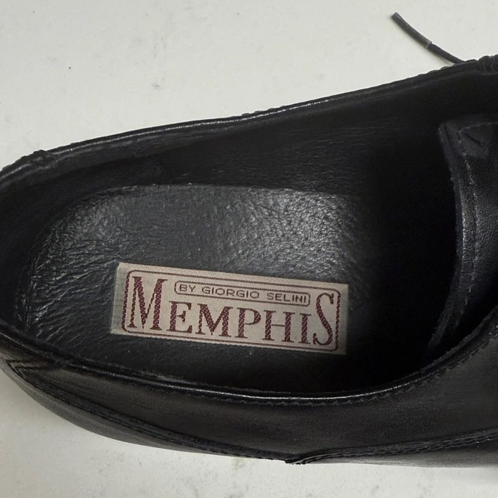 MEMPHIS by Giorgio Selini Black Leather Oxfords